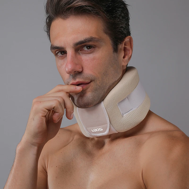 VBOSI Wholesale Medical Breathable Adjustable Sponge Neck Support Cervical Collar Neck Pain Relief Brace Travel Pillow Belt