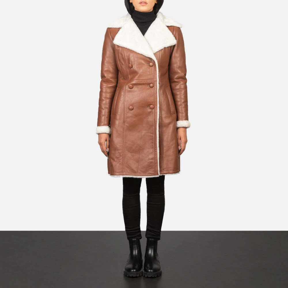 New Design Custom Color Woman Fashion Leather Coat Top Selling Casual Wear High Quality Women Leather Coat - Image 5