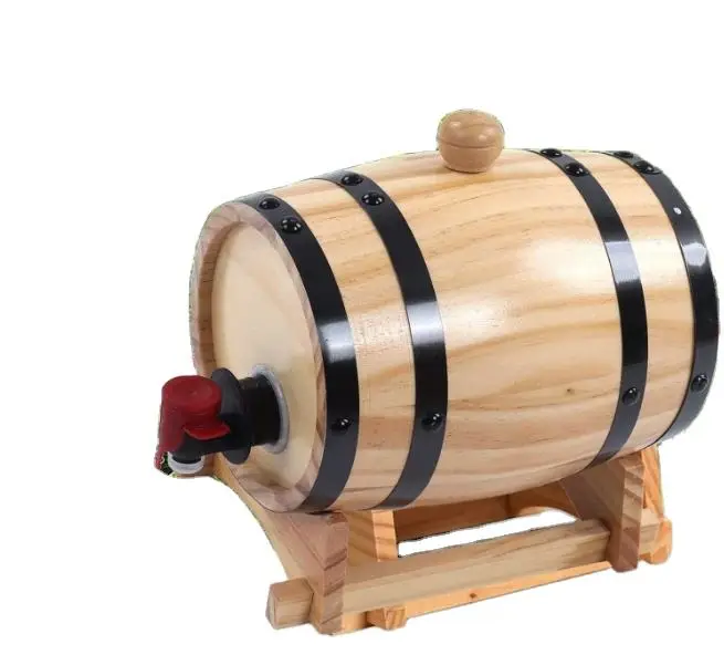 Wholesale 2 Liter Oak Aging Barrel with Wood Stand Mini Whiskey Barrel for The Home Alcohol Distiller