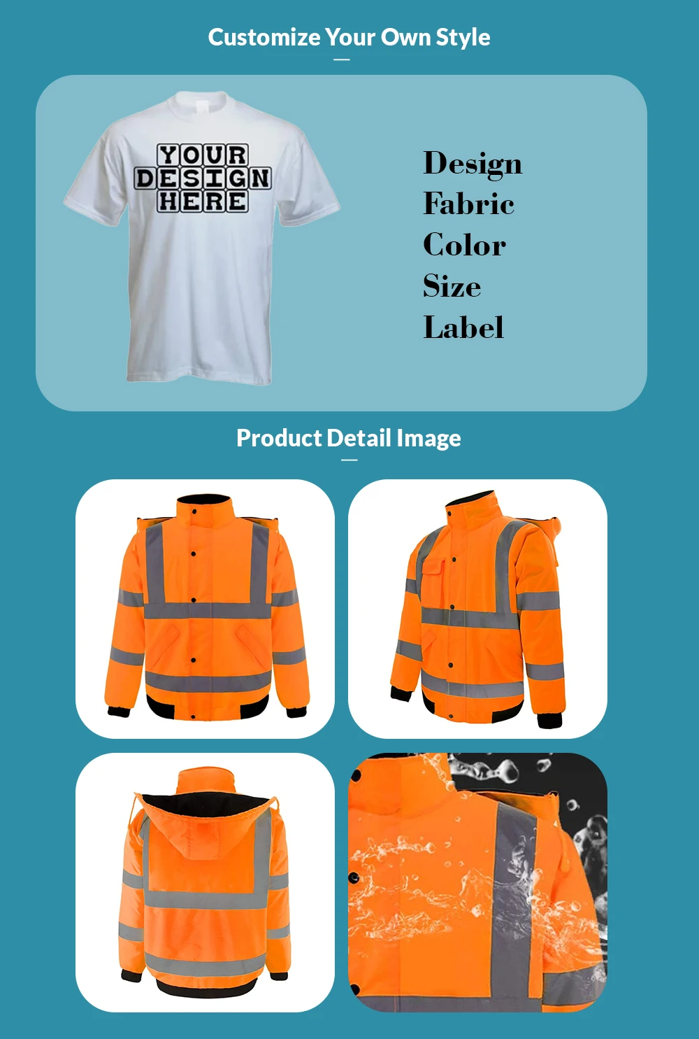 Men Safety Construction Bomber Jacket Reflective Windbreaker Coats High