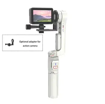 A10 Multifunctional Smartphone Gimbal Stabilizer with Detachable Fill Light Retractable Wireless Selfie Stick and Tripod detail image