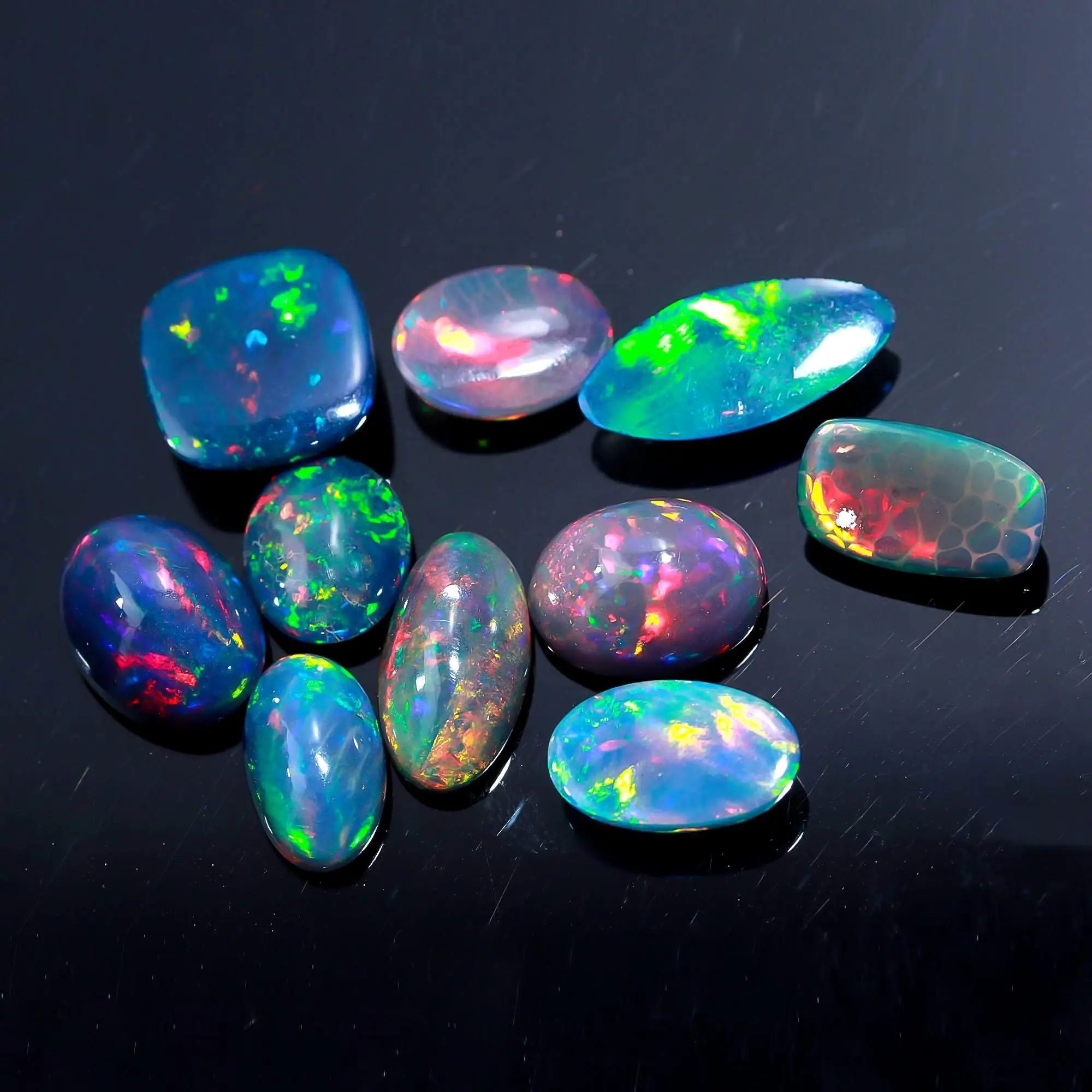 Amazing Quality Natural Ethiopian Opal Cabochon Gemstone Cabochon Loose Making Jewelry Pendant Ring Wholesaler Price Per Carat