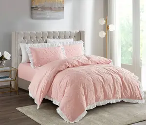 2023 New Style 100% Polyester Bubble Tailored Edge Duvet Cover