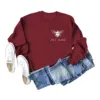 Burgundy sweatshirt (white font) printed on the chest