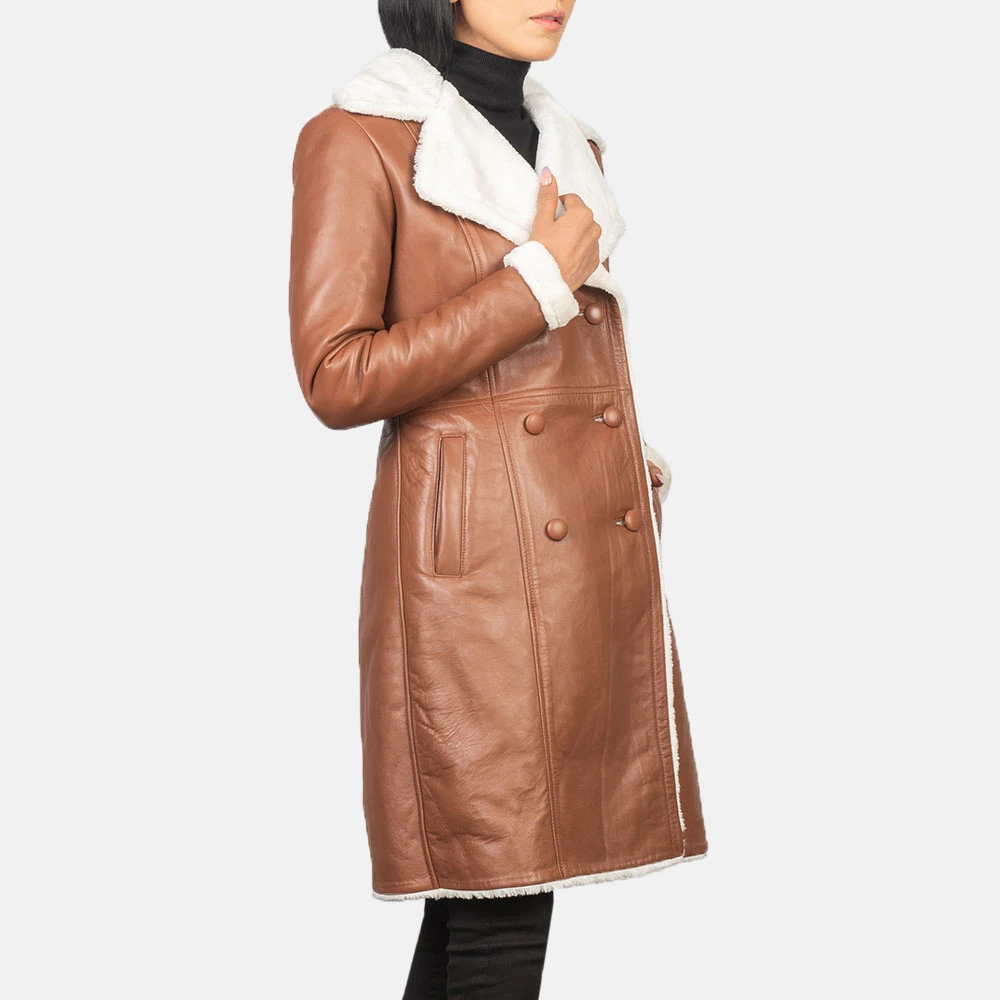 New Design Custom Color Woman Fashion Leather Coat Top Selling Casual Wear High Quality Women Leather Coat - Image 3