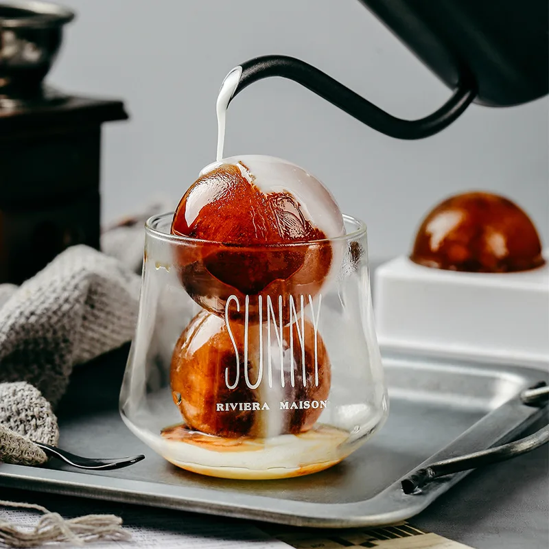 2-piece Silicone Ice Cube Tray for Making Ice Ball Molds, Ice Cube Trays, Stacking Molds for Ice Balls