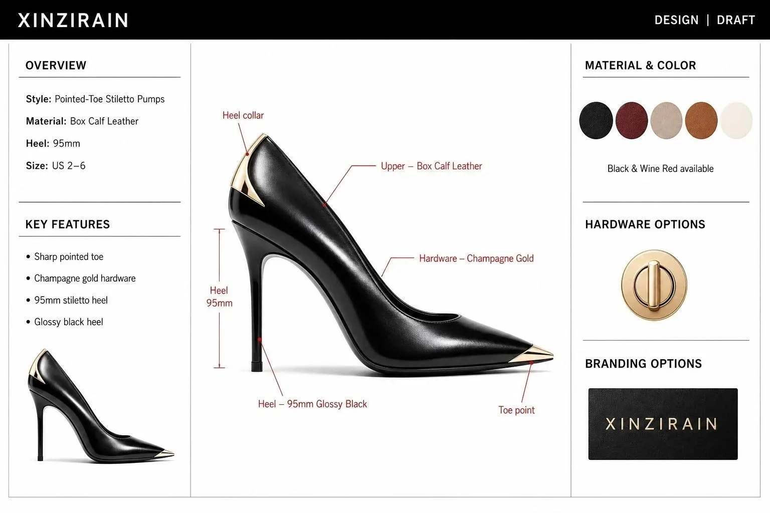 XINZIRAIN footwear technical solution and design specification review