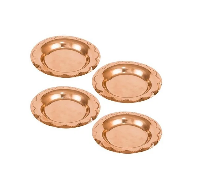 Indian Crafts Metal Dinner Serving Under Plates Used For Home Kitchen