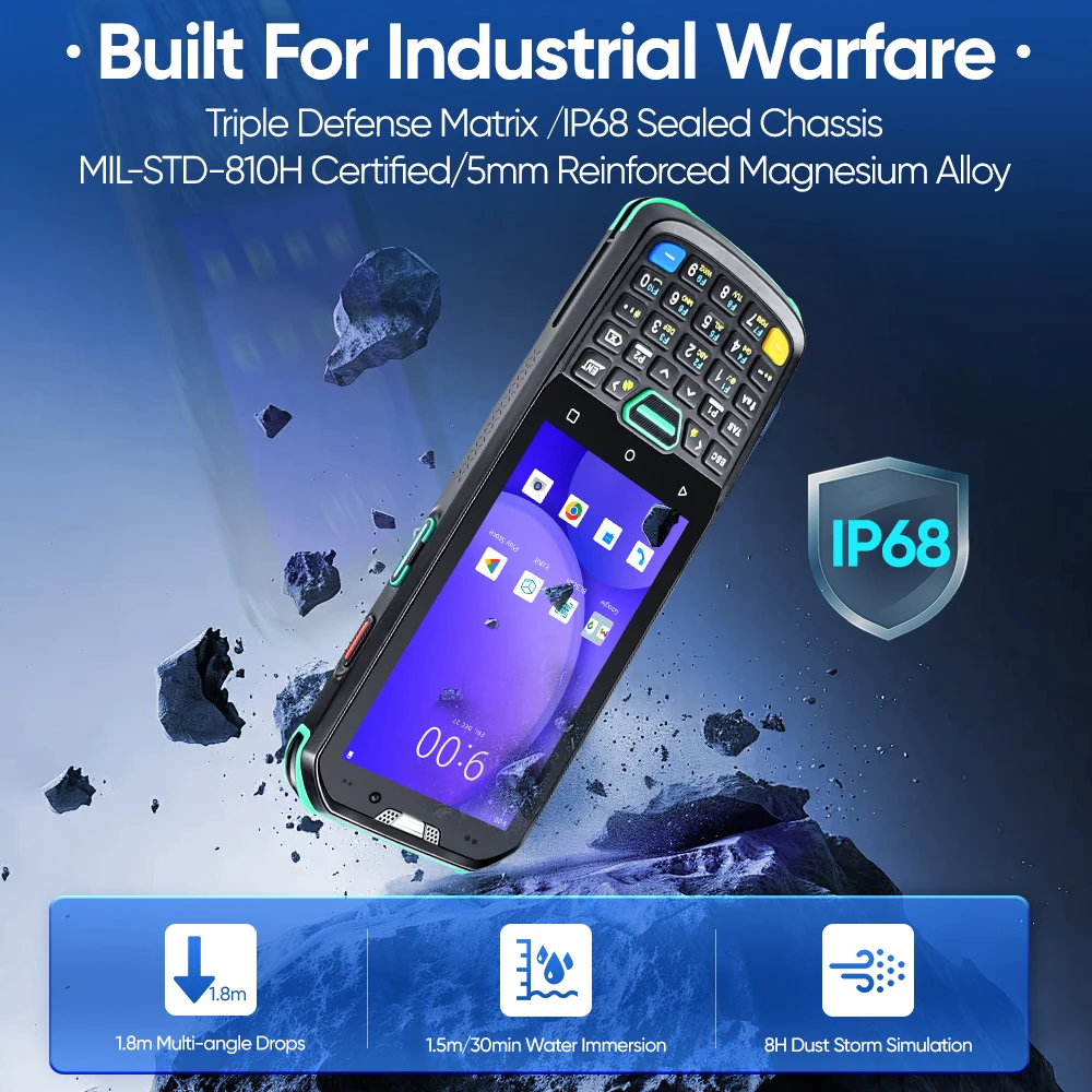 New Android 11 GMS IP68 Rugged Industrial Mobile Handheld PDA 1D 2D Barcode Scanner Warehouse Data Collector Terminal PDAs