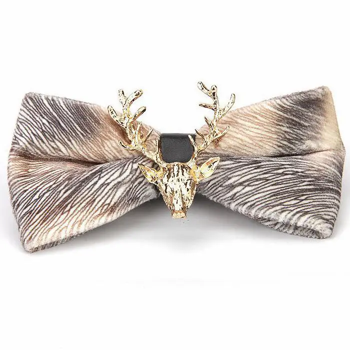 Plain Dyed Velvet Pre-Tied Christmas Bow Tie with Needle Detection for Party and Festive Style