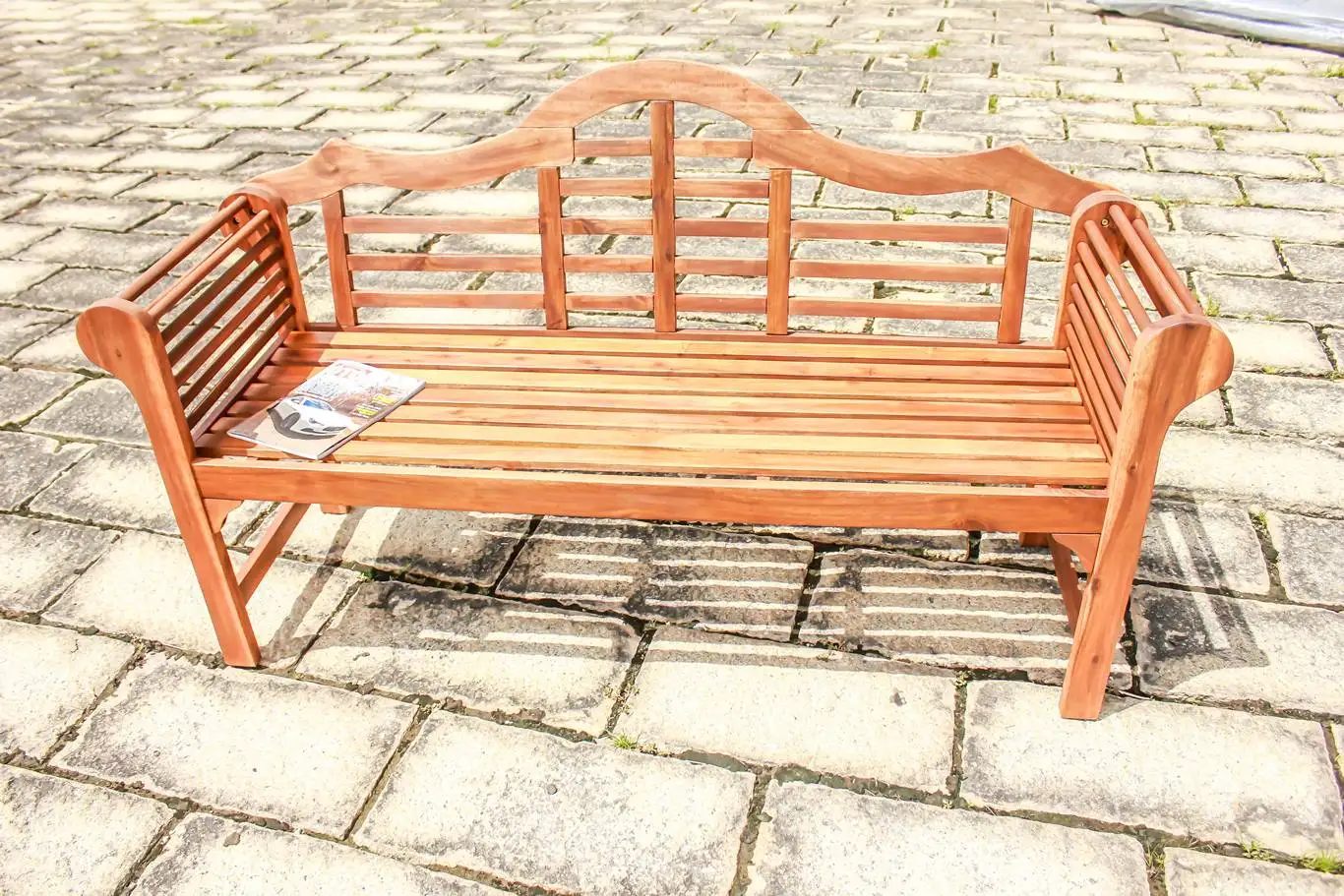 3seater Outdoor Wooden Long Bench For Hotels Gardens Living Rooms