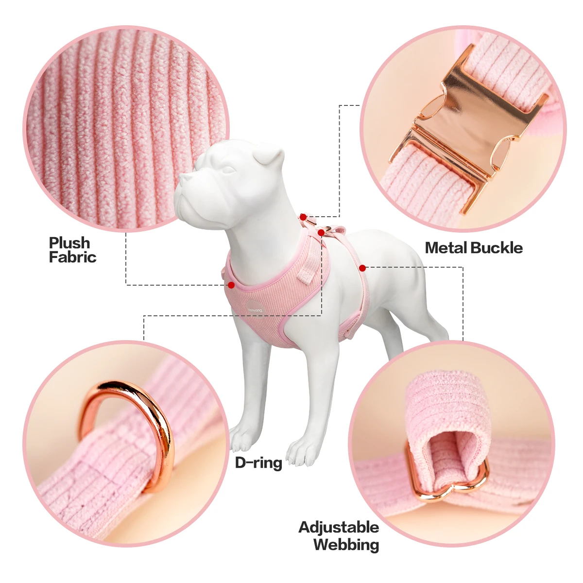 Oem Dog Harness Manufacturers Velvet Adjustable Wholesale Dog Harness