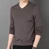 Brown V-neck long sleeves