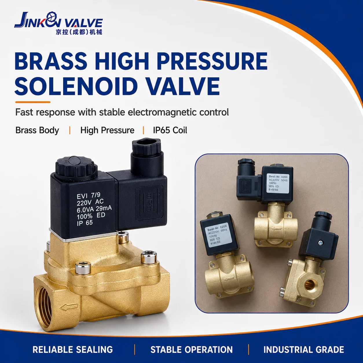 OEM 12VDC 2 Way Normally Closed Threaded Water Control Valve for Industrial Automation 1.6MPa High Pressure Brass Solenoid Valve