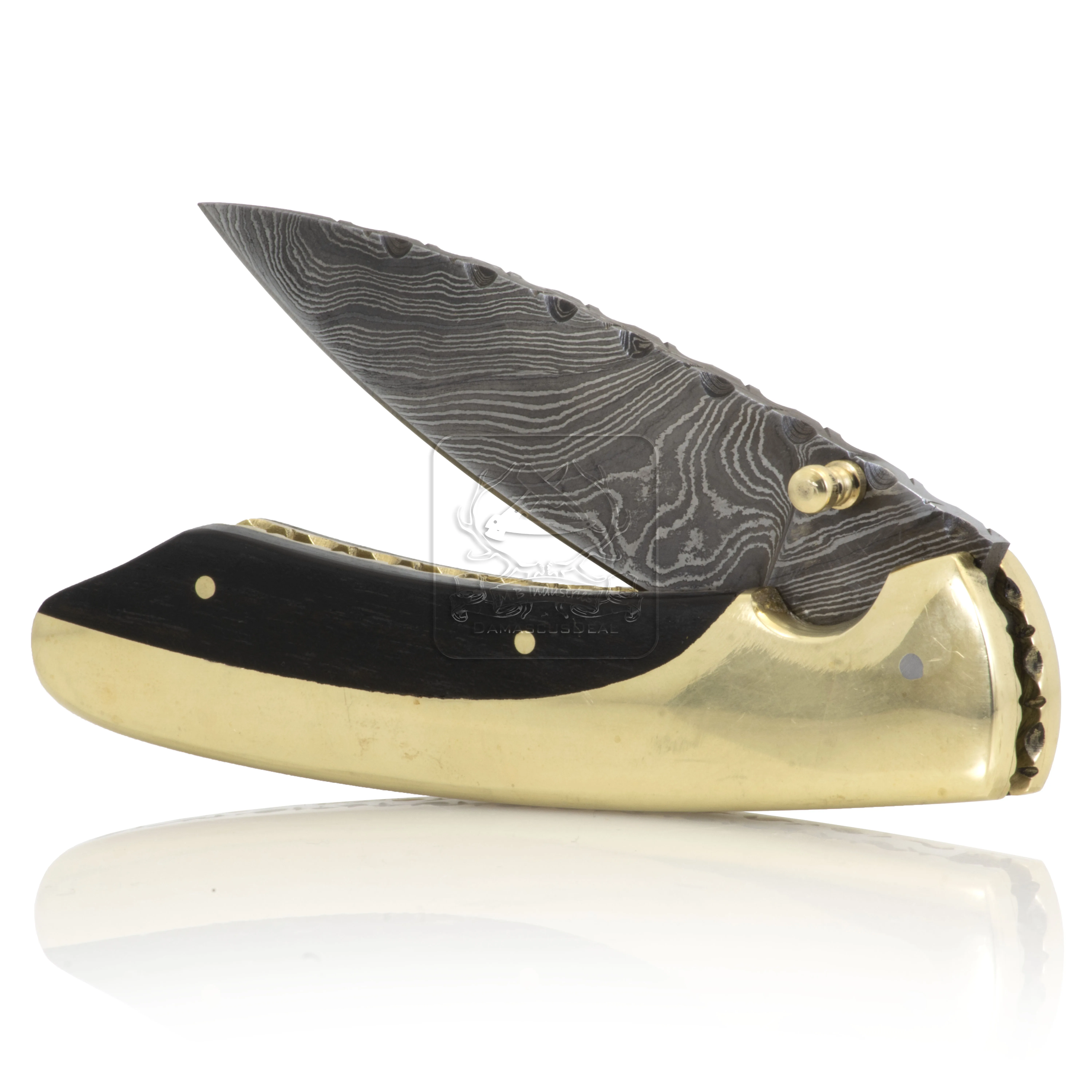 Damascus Steel Handmade Ddfk827 Buffalo Horn Camping Hunting