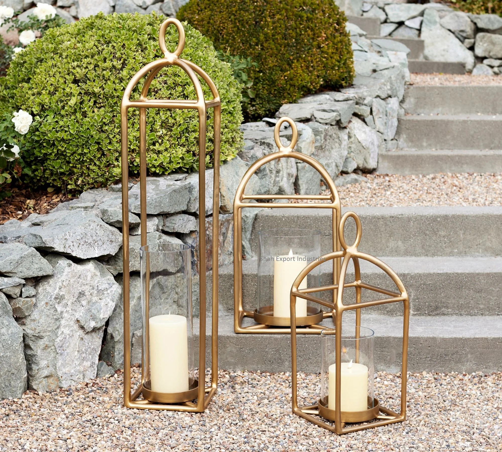 Newest Gold Finished Fallon Handmade Iron Outdoor Lantern for