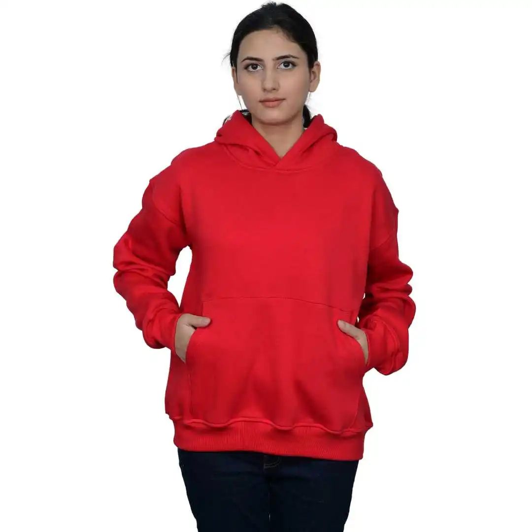 Pullover Hoodie Red Sweatshirt No Hood No Import Duty American