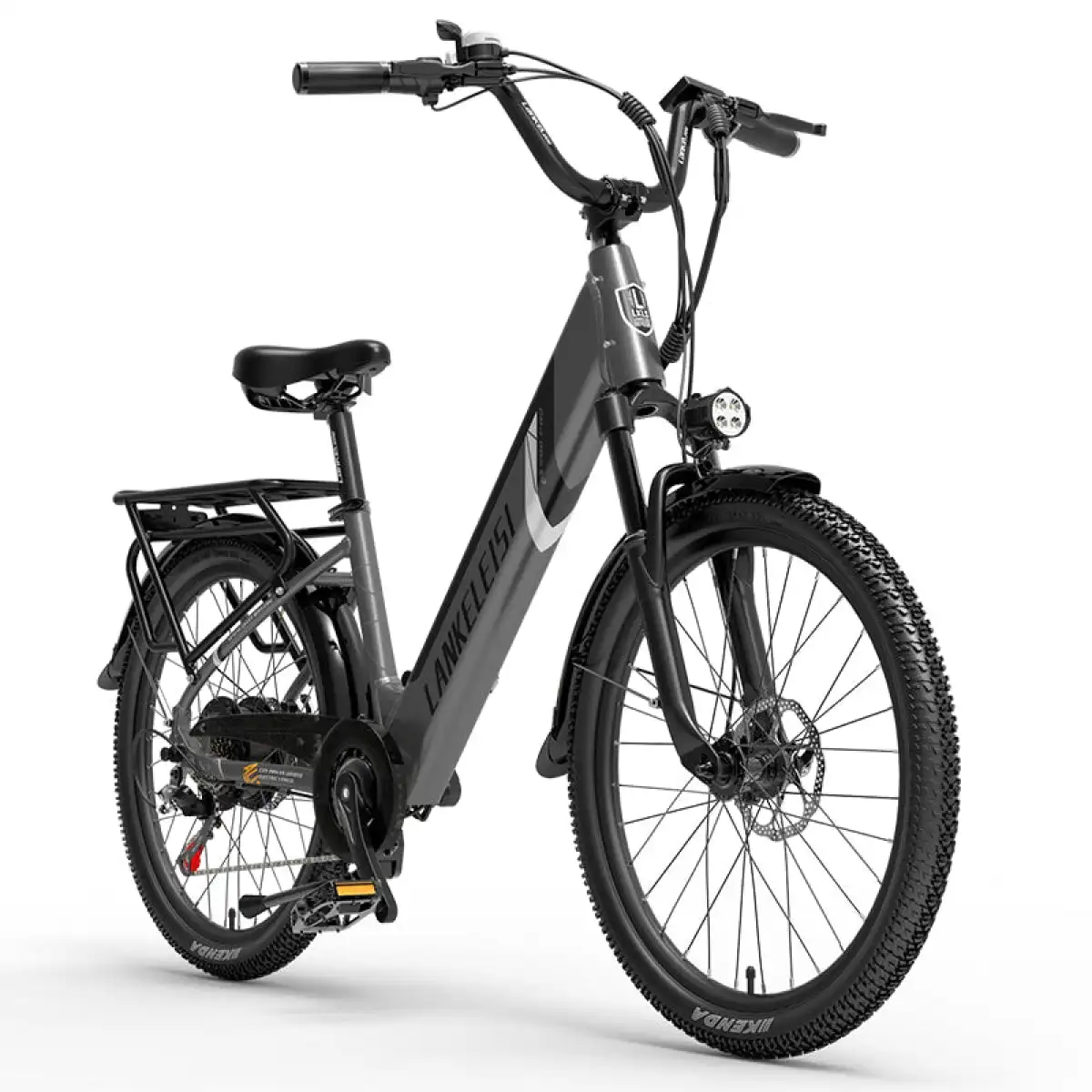 LANKELEISI ES500 PRO Electric City Bike 48V 350W Front Hub Aluminum Alloy 7 Speeds Electronic Lithium Battery City Electric Bike