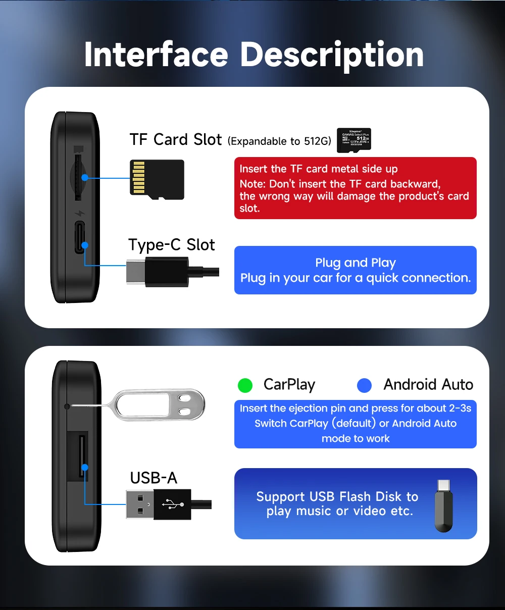 Carlink Tbox Lite Portable Carplay Wireless Ai Adapter Dongle Ai ...