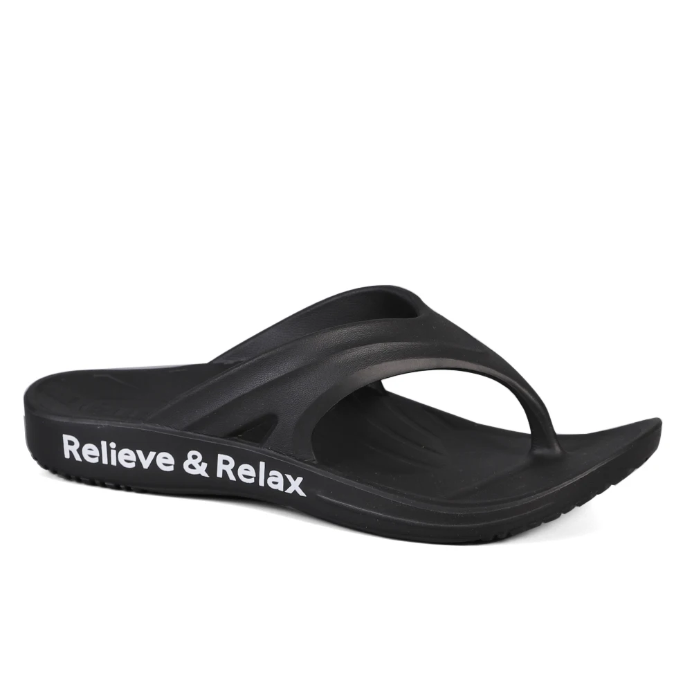 Black Flip Flops with Arch Support Comfort for Women