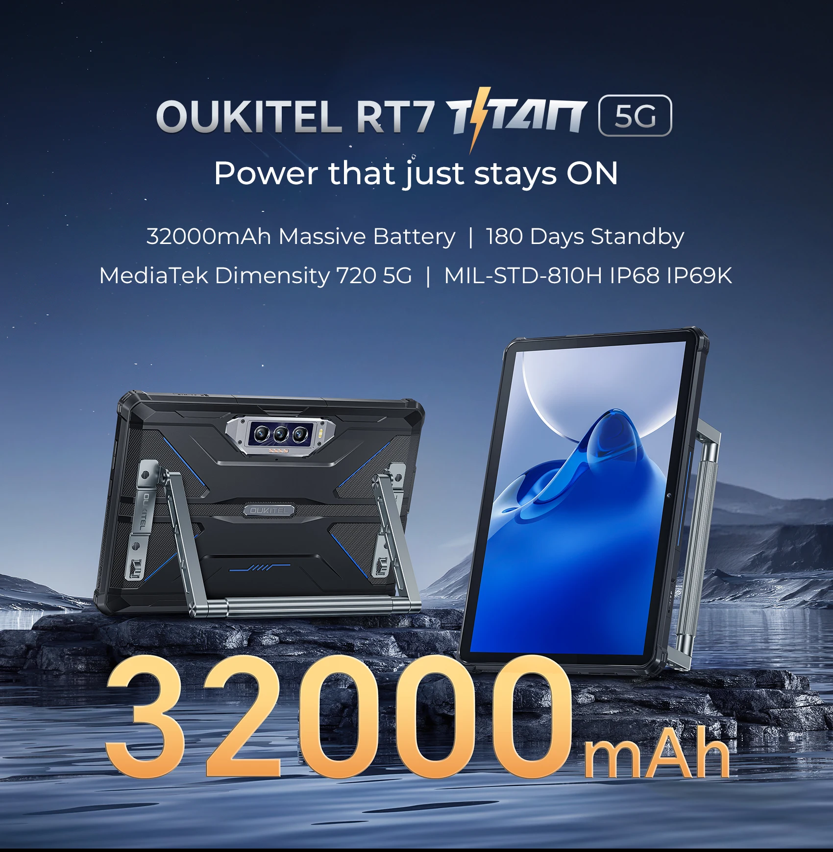 Oukitel Rt7 5g 12+256gb Mt8788 Rugged Tablets With 32000mah Mege ...