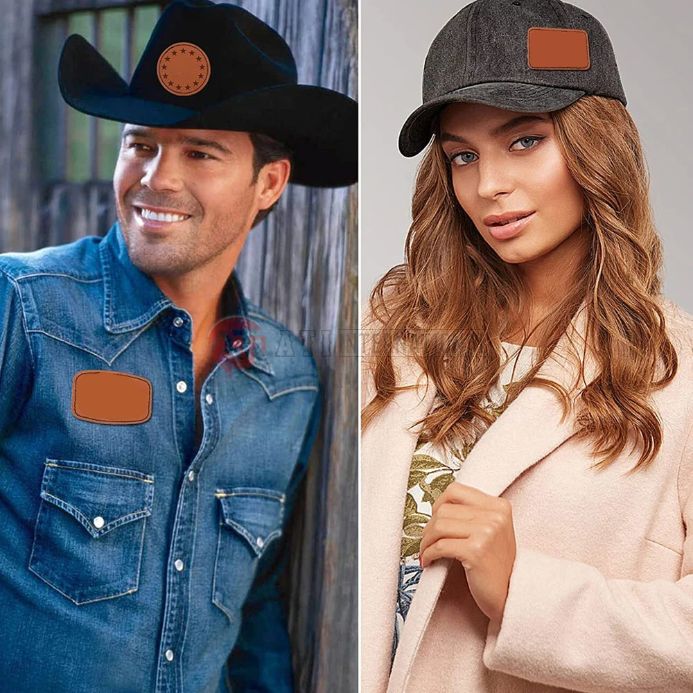 Leather Hat Patches With Adhesive Rustic Blank Leatherette Patches For