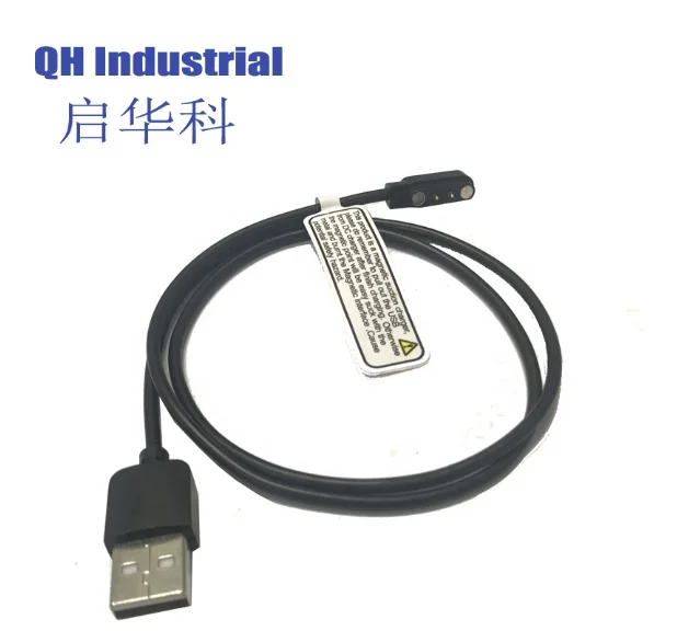 Smart Watch Components Male and Female 2 Pin Magnetic Pogo Pin Cable Connector for PCB Cable Smart Watch Wearable Power Charger