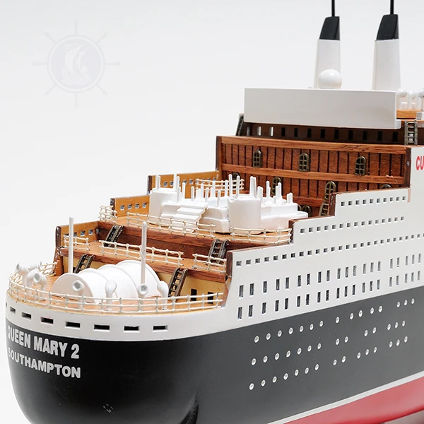 Handcrafted Wooden Queen Mary 2 Model Ship Collectible Replica Perfect for Decor and Gifting (101.6Lx14Wx33H cm)