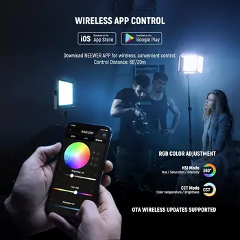 NEEWER RGB1200 RGB LED Video Light Panel with APP/2.4G Control, 60W Studio Photography Lighting Precise Min detail image