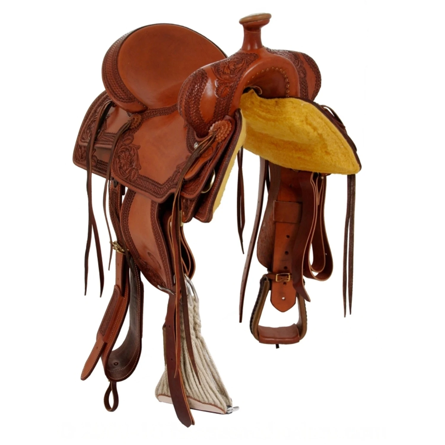 Western Roping Ranch Horse Saddle Tack Leather Saddle - Buy Heavy Oil ...