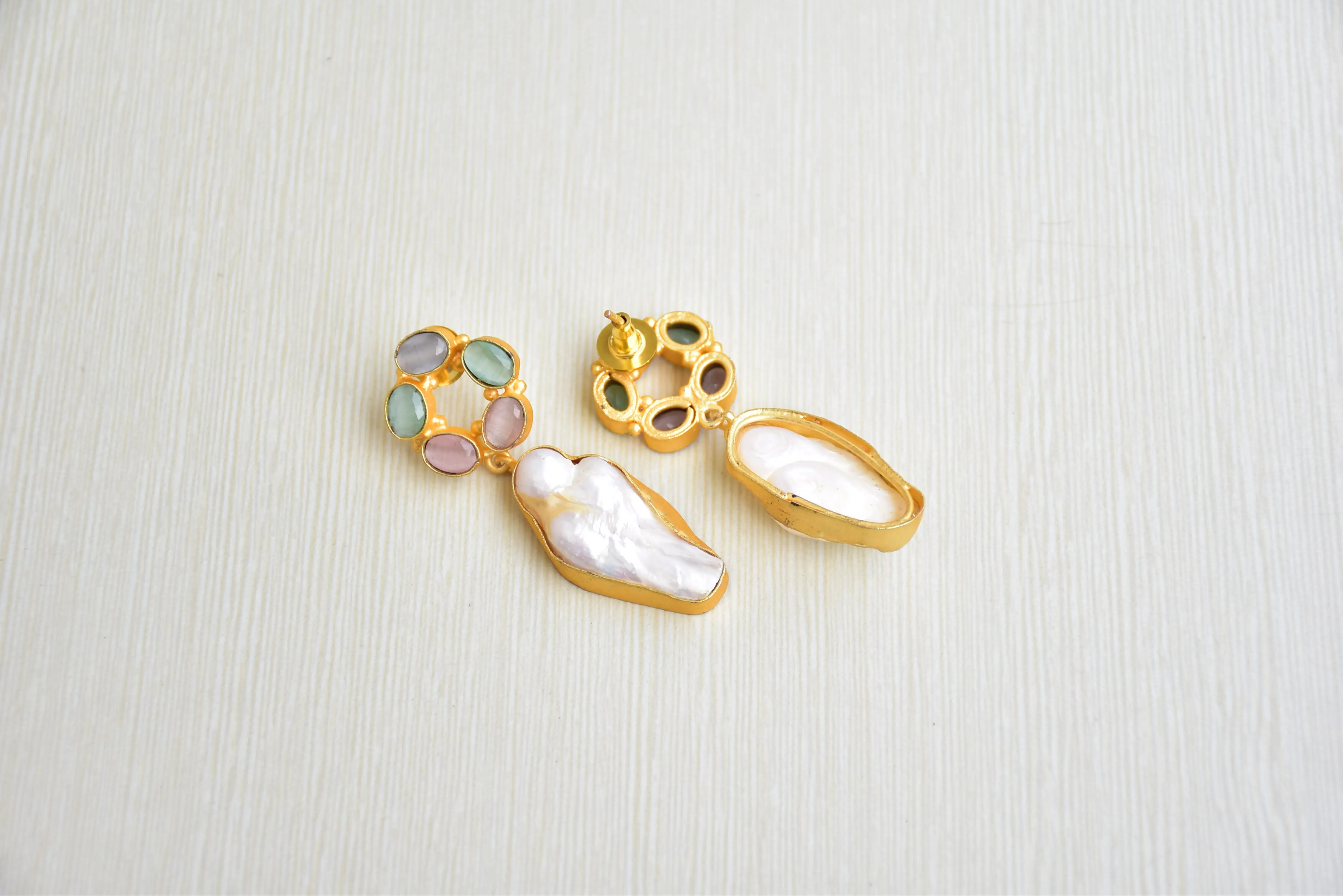 Natural Pearl Earring Manufacturer And Supplier Of Handmade Gold Plated