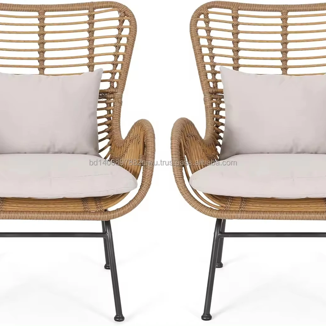 Rattan Outdoor Dining Chairs, 500lbs, Beige rattan chair exclusive ...