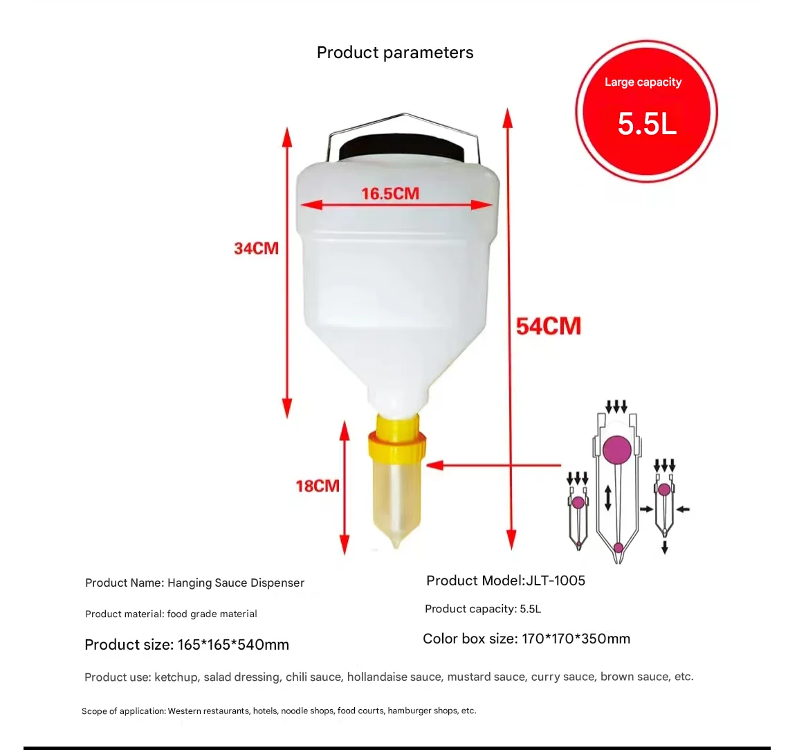 Square Shape 5.5L Plastic Sauce Bottle Hanging Sauce Dispenser| Alibaba.com