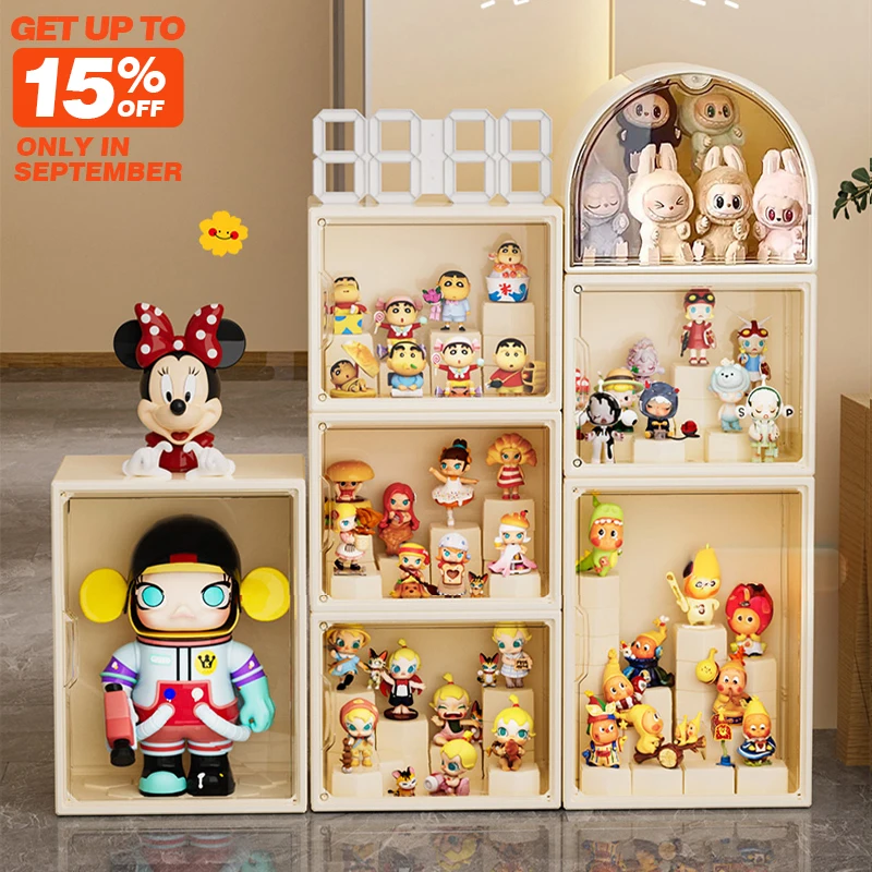 WANUO DIY İstiflenebilir Koleksiyon Figürü Sergileme Kutusu Şeffaf İstiflenebilir Figür Sergi Kutusu, Koleksiyon Oyuncakları İçin Display Case