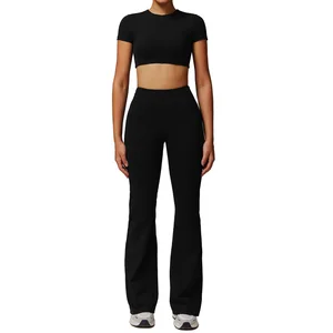 Fitness Clothes High Quality Sports Bra High Waist Leggings Suit Long Sleeve Top Gym Fitness Yoga Set for Women