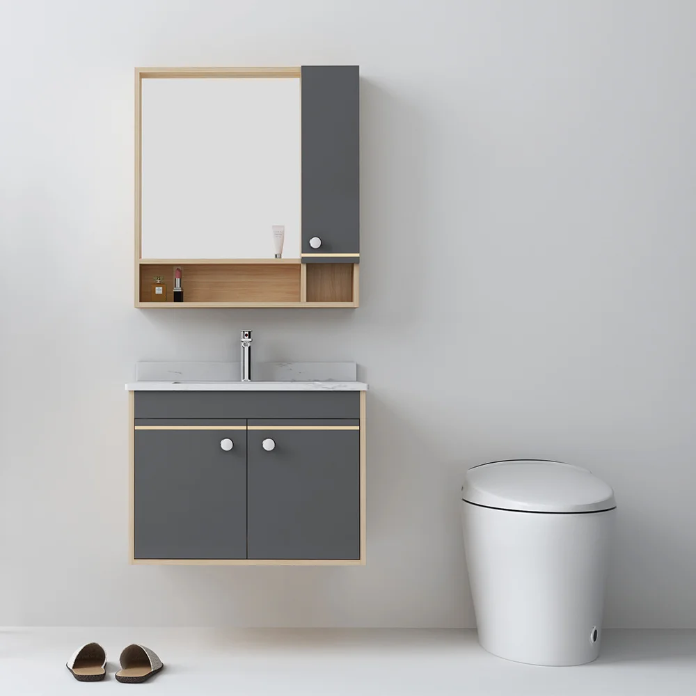 Modern Wash Basin White Bathroom Console Unit Vanity With Plywood ...