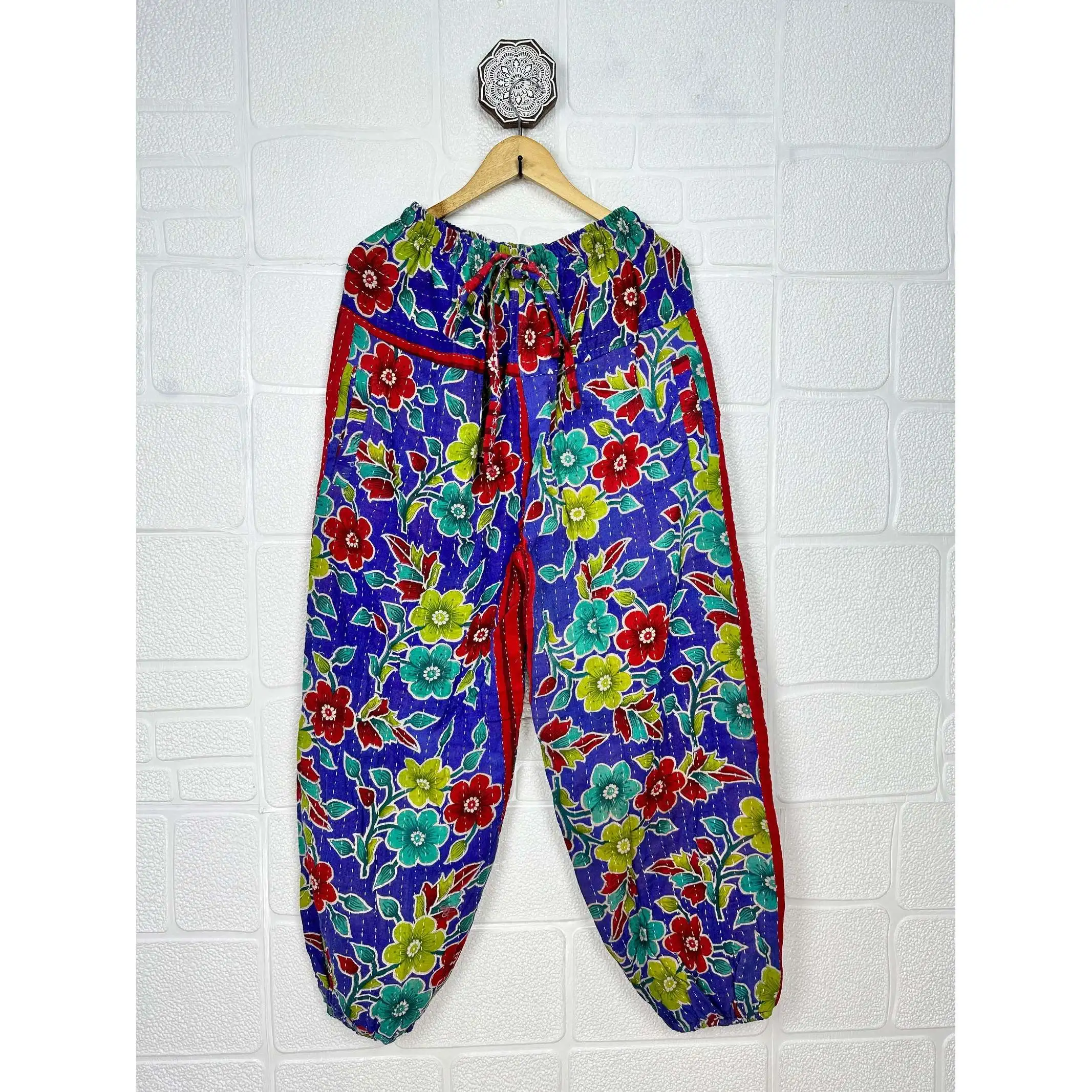 Unisex Boho Vintage 100% Cotton Pajama Soft Breathable Lightweight Comfy Sleepwear Woven Nightwear for Men and Women