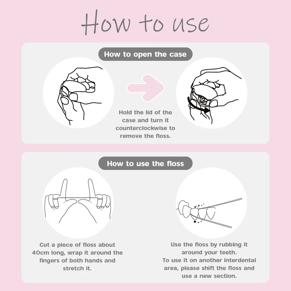 Dental Floss Contains Xylitol & Fluoride 50m Pink White Black Kfloss Tooth Rs Product Japan