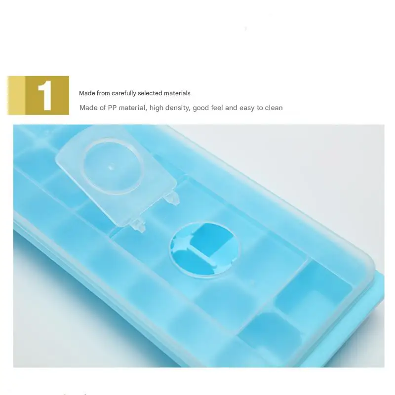 2pc Ice Cube MoldSummer Ice Tray Plastic Ice Cube Mold 16 Grid Ice Making Box with Lid PP Ice Mold Creative Ice Cube Box