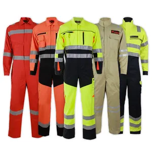 High Visibility Flame Retardant Safety Clothing Hi Vis Mid Weight Flame Resistant FR Clothing Wholesale Coverall