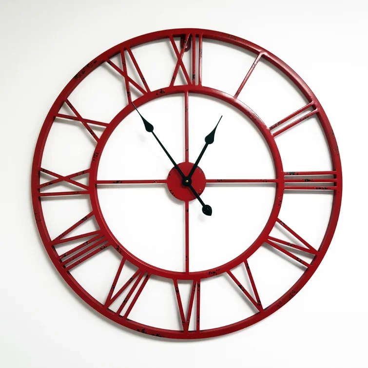 Durable Art Style Living Room Big Luxury Wooden Decorative Wall Clock