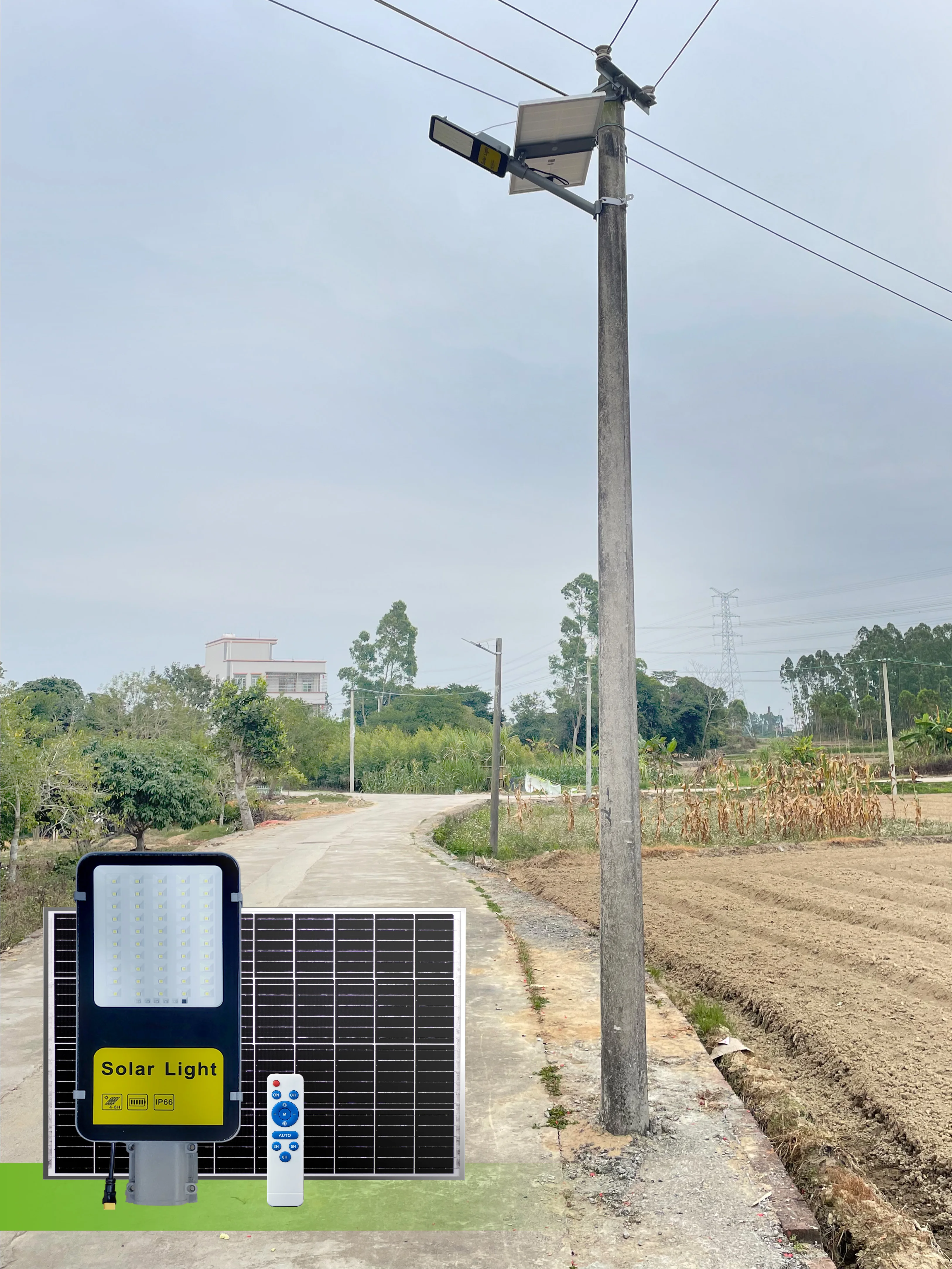 Outdoor Waterproof IP65 Solar Powered Led Street Lights 12H For Street Road Lighting