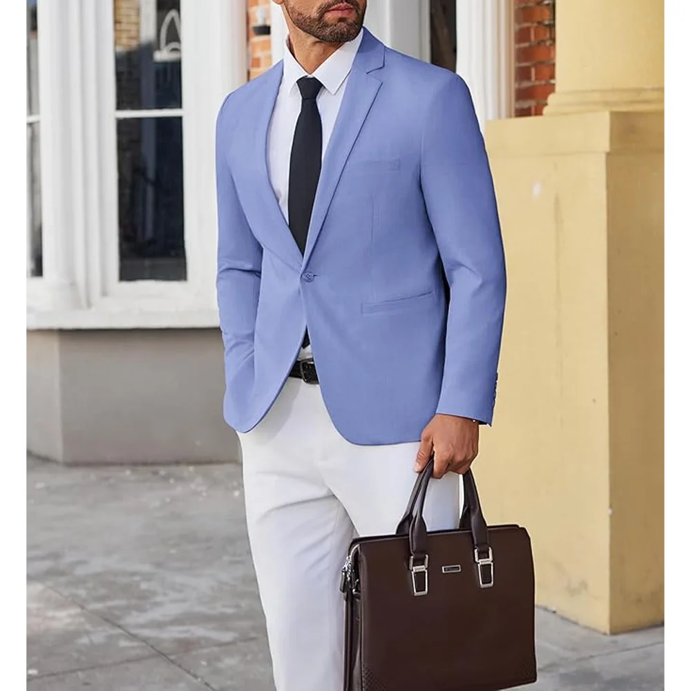 Two Button Summer Travel Sport Coats Men's Casual Blazer