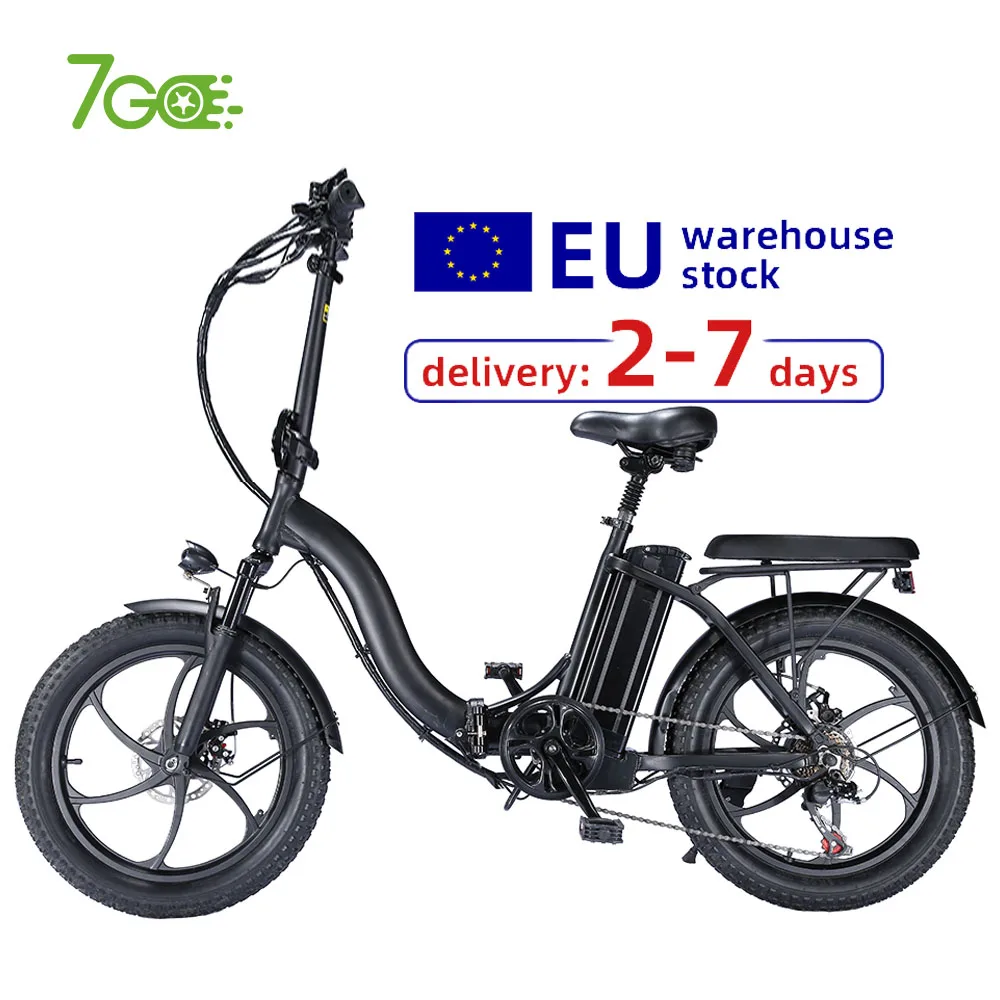 Eu Us Warehouse Best Sell E-Bike 36V 350W 20Inch Ebike Disc Brake Folding  Electric Bike Foldable Fat Tire Adult Electric Bicycle