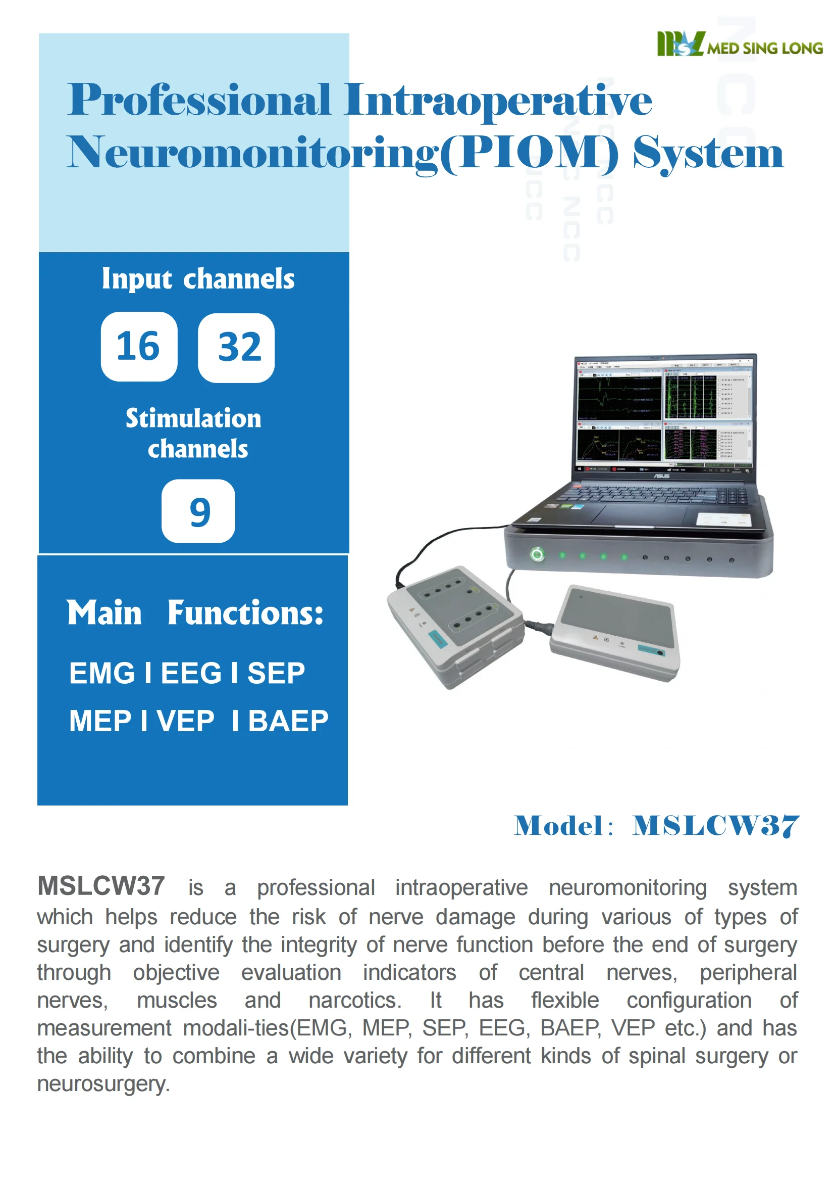 16 Channels Intraoperative Monitoring Ionm System Medical Professional ...