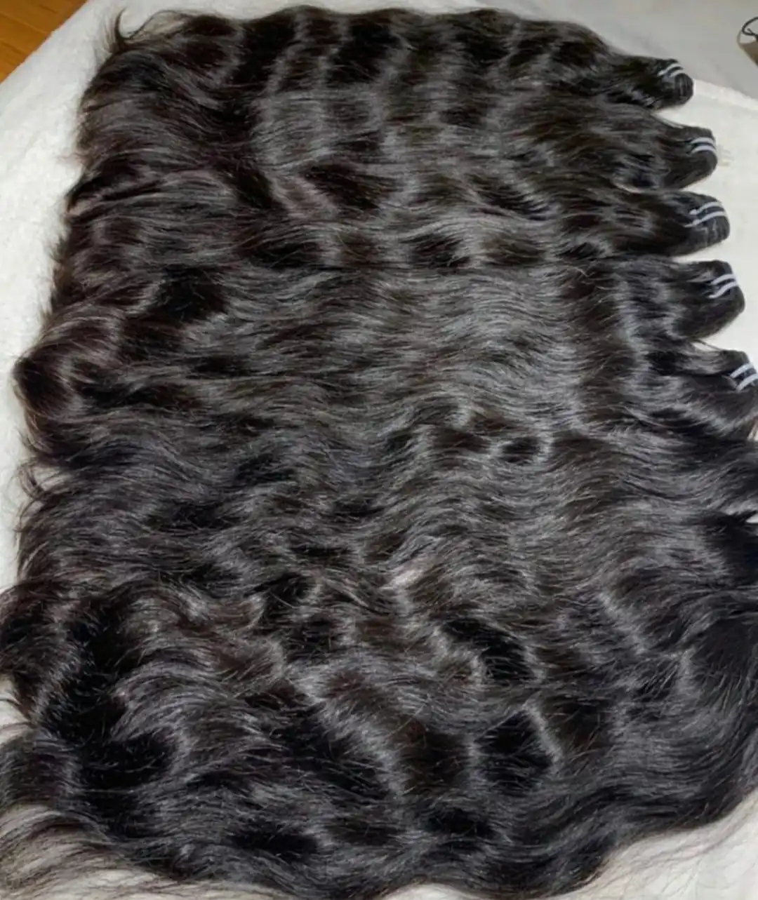 SINGLE DONOR UNPROCESSED RAW HAIR  INDIAN NATURAL WAVY TEMPLE HAIR