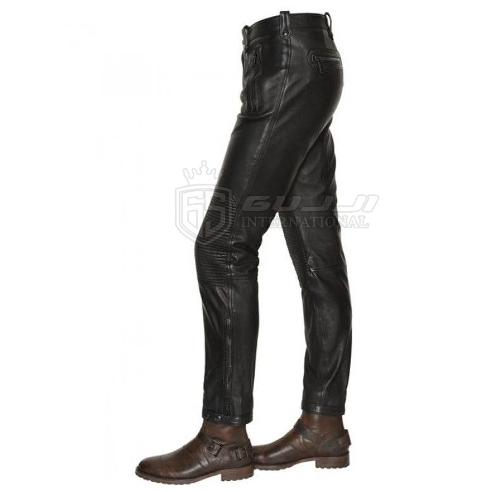 Wholesale Men Leather Pants And Customized Men's Fashionable Leather