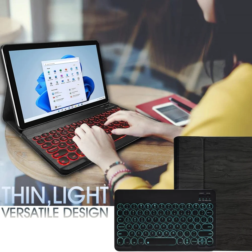2 magnetic detachable wireless keyboard premium pu cover case laudtec-8