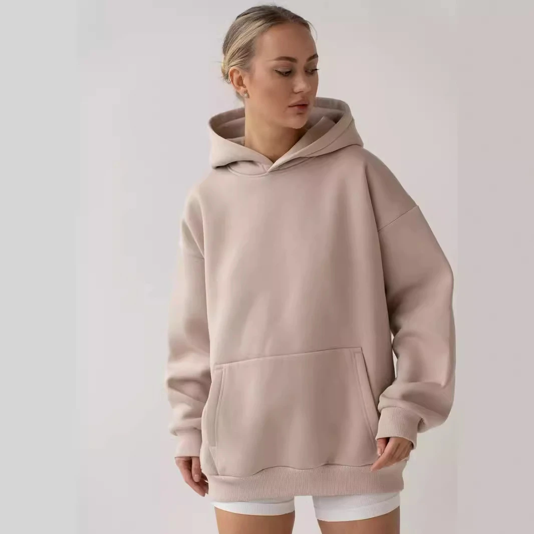 Hoodie Wanita Oversized Kapuçon dengan Design Pullover & Fleece