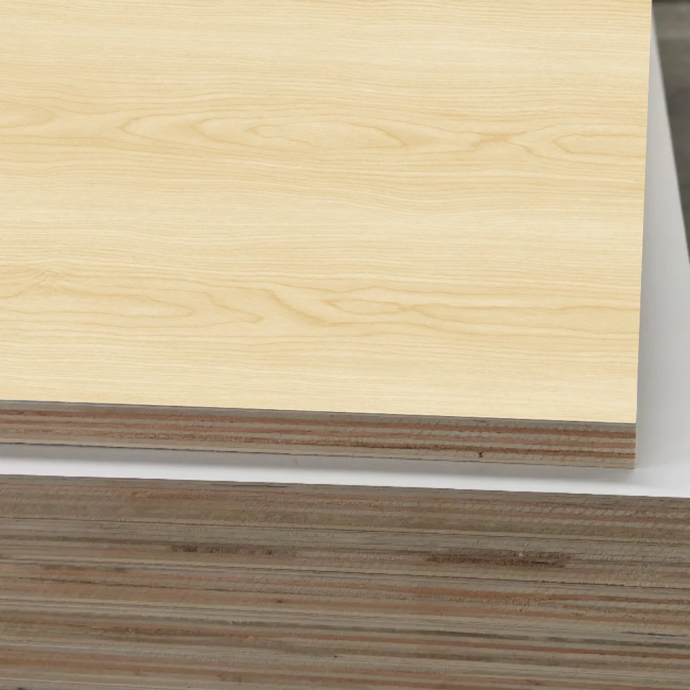 White Melamine Wood Grain Melamine Faced Plywood 15mm 18mm Carb P2 E0